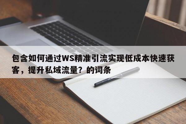 包含如何通过WS精准引流实现低成本快速获客，提升私域流量？的词条