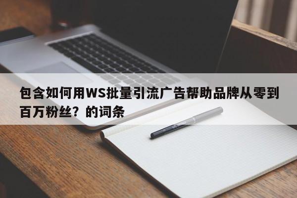 包含如何用WS批量引流广告帮助品牌从零到百万粉丝?的词条