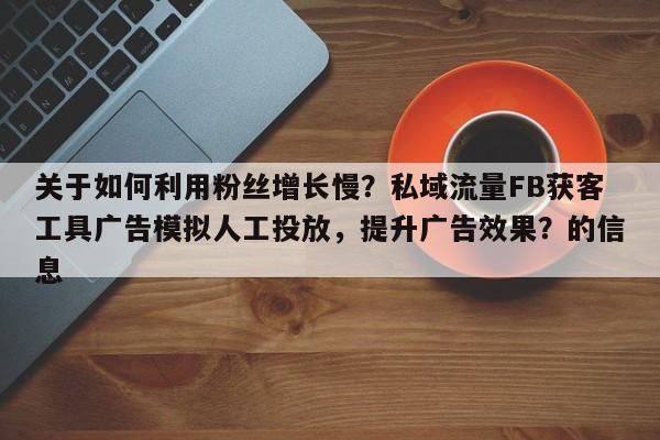 关于如何利用粉丝增长慢？私域流量FB获客工具广告模拟人工投放，提升广告效果？的信息