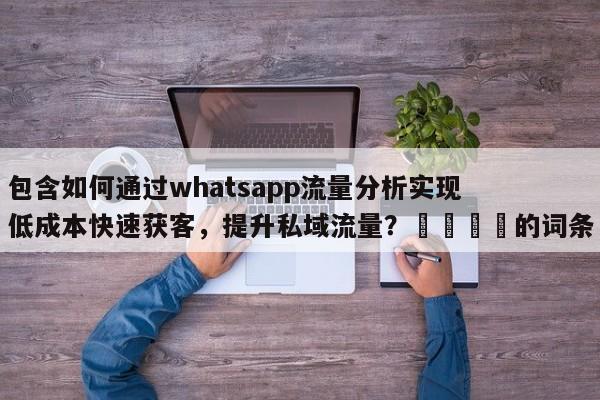 包含如何通过whatsapp流量分析实现低成本快速获客，提升私域流量？📌的词条