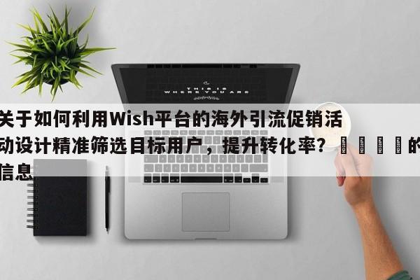 关于如何利用Wish平台的海外引流促销活动设计精准筛选目标用户，提升转化率？📣的信息