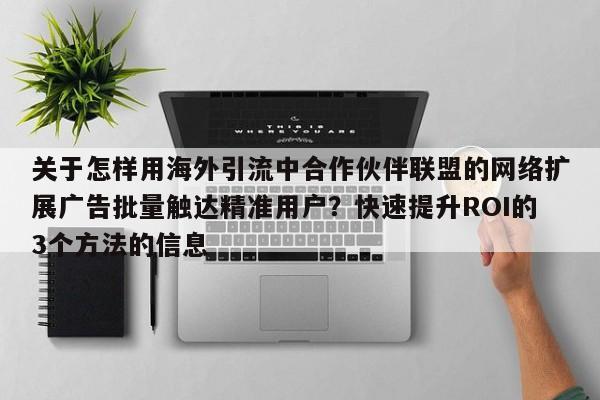 关于怎样用海外引流中合作伙伴联盟的网络扩展广告批量触达精准用户？快速提升ROI的3个方法的信息