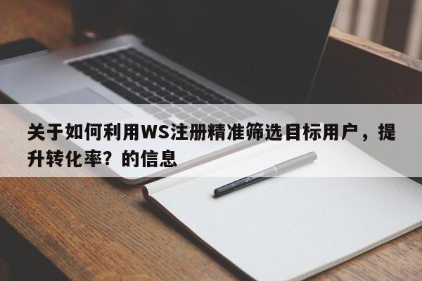 关于如何利用WS注册精准筛选目标用户，提升转化率？的信息