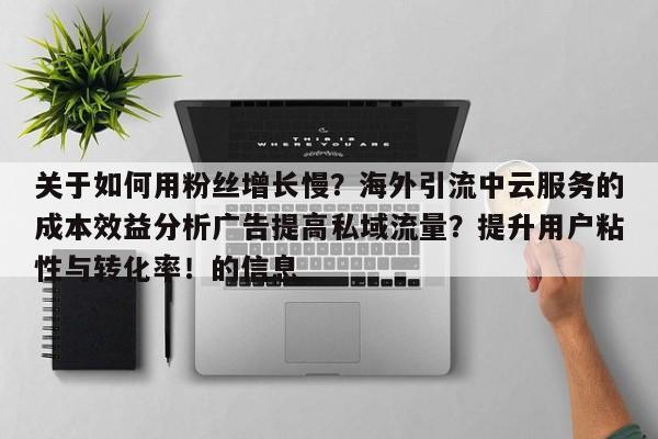 关于如何用粉丝增长慢?海外引流中云服务的成本效益分析广告提高私域流量?提升用户粘性与转化率!的信息