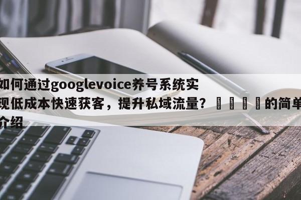 如何通过googlevoice养号系统实现低成本快速获客，提升私域流量？📌的简单介绍