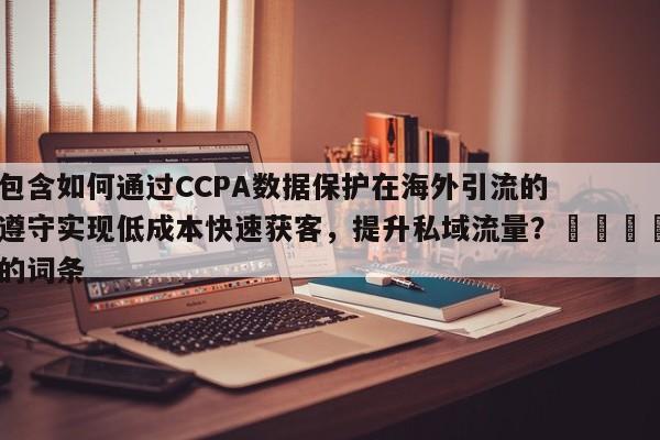 包含如何通过CCPA数据保护在海外引流的遵守实现低成本快速获客，提升私域流量？📌的词条