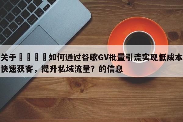 关于📣如何通过谷歌GV批量引流实现低成本快速获客，提升私域流量？的信息