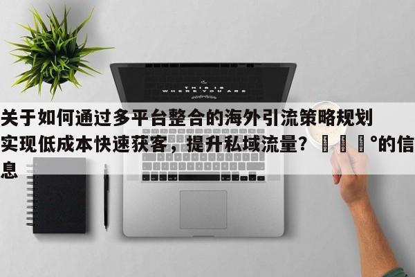 关于如何通过多平台整合的海外引流策略规划实现低成本快速获客，提升私域流量？💰的信息