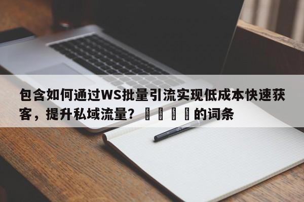 包含如何通过WS批量引流实现低成本快速获客，提升私域流量？🚀的词条