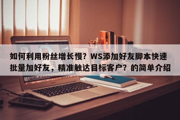 如何利用粉丝增长慢？WS添加好友脚本快速批量加好友，精准触达目标客户？的简单介绍