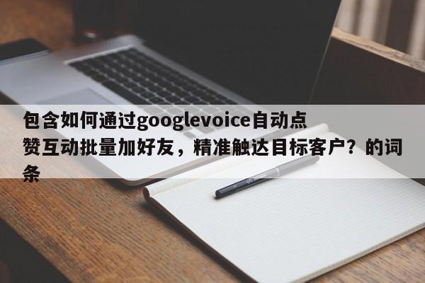 包含如何通过googlevoice自动点赞互动批量加好友，精准触达目标客户？的词条