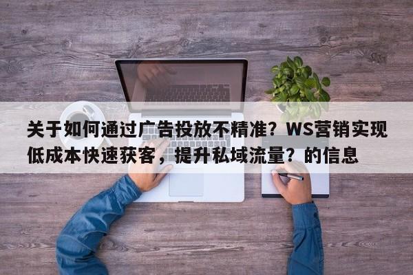 关于如何通过广告投放不精准？WS营销实现低成本快速获客，提升私域流量？的信息