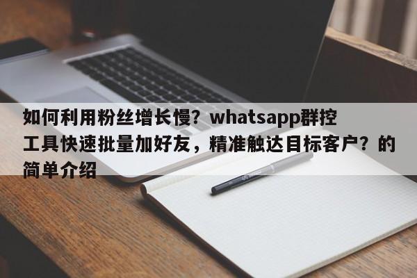 如何利用粉丝增长慢？whatsapp群控工具快速批量加好友，精准触达目标客户？的简单介绍