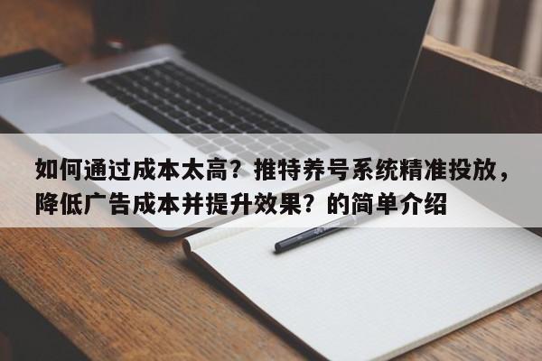 如何通过成本太高？推特养号系统精准投放，降低广告成本并提升效果？的简单介绍