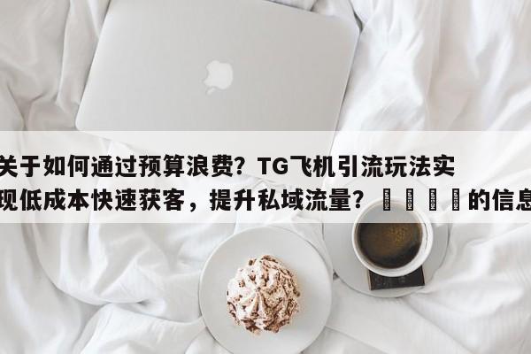 关于如何通过预算浪费?TG飞机引流玩法实现低成本快速获客,提升私域流量?🎯的信息