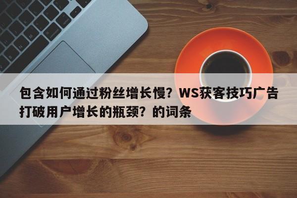 包含如何通过粉丝增长慢？WS获客技巧广告打破用户增长的瓶颈？的词条