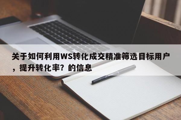 关于如何利用WS转化成交精准筛选目标用户，提升转化率？的信息