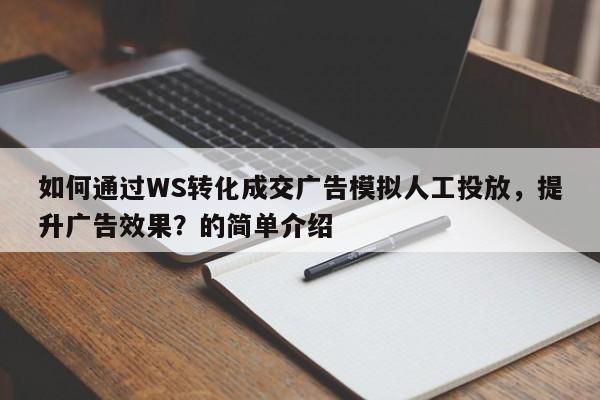 如何通过WS转化成交广告模拟人工投放,提升广告效果?的简单介绍