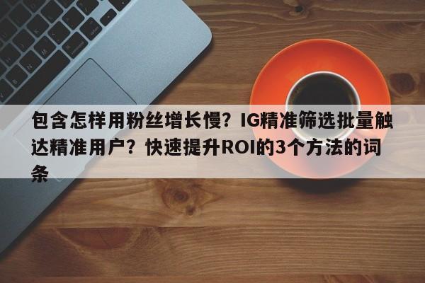 包含怎样用粉丝增长慢?IG精准筛选批量触达精准用户?快速提升ROI的3个方法的词条