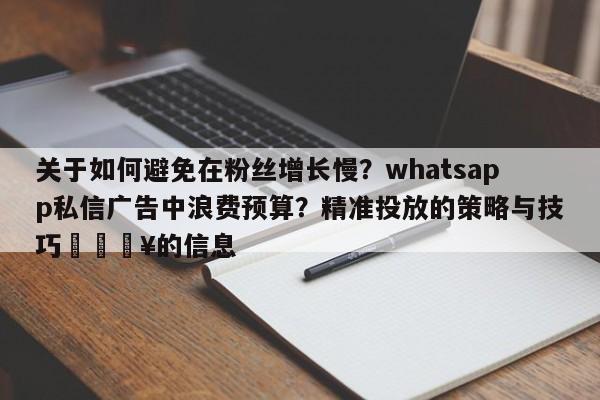 关于如何避免在粉丝增长慢?whatsapp私信广告中浪费预算?精准投放的策略与技巧🔥的信息