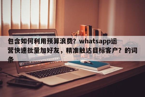 包含如何利用预算浪费？whatsapp运营快速批量加好友，精准触达目标客户？的词条