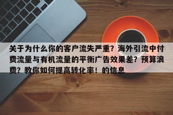 关于为什么你的客户流失严重?海外引流中付费流量与有机流量的平衡广告效果差?预算浪费?教你如何提高转化率!的信息