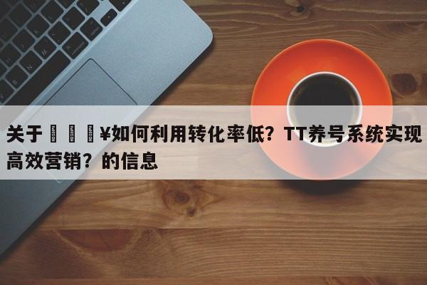 关于💥如何利用转化率低？TT养号系统实现高效营销？的信息