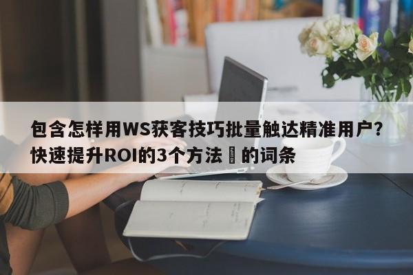 包含怎样用WS获客技巧批量触达精准用户？快速提升ROI的3个方法⚡的词条