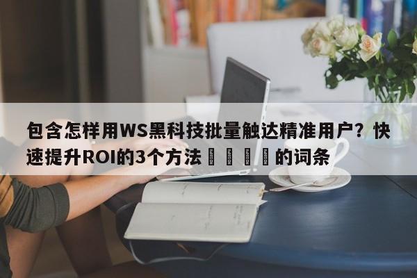 包含怎样用WS黑科技批量触达精准用户？快速提升ROI的3个方法💡的词条