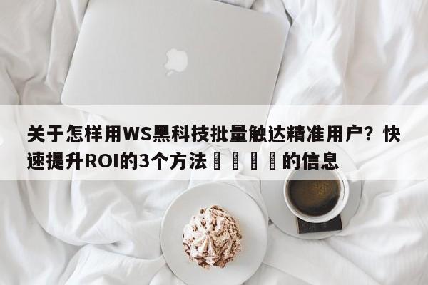 关于怎样用WS黑科技批量触达精准用户？快速提升ROI的3个方法💡的信息